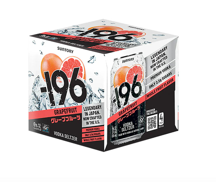 Suntory -196 Grapefruit Vodka Seltzer 4 Pack 355ml